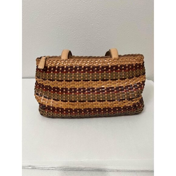 Vintage Fossil leather basket weave shoulder bag medium size - Picture 1 of 10